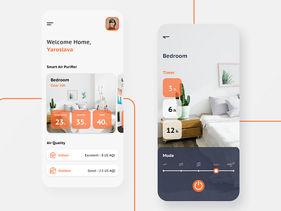 Smart Air Purifier - Mobile app air purifier app design ios mobile mobile app mobile app design mobile design mobile ui ui