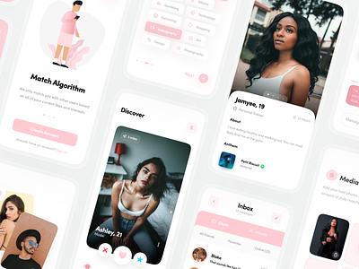 Sprout Dating App UI Kit 💌 app ui kit clean dating app figma minimal modern simple social media ui design ui designer ui kit user interface ux design web design