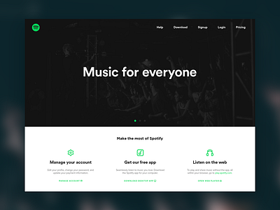 Daily UI #003 - Landing Page dailyui music music ui spotify ui design ui designer user interface ux designer