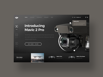 DJI Mavic 2 Pro UI clean daily ui dailyui design design challenge dji dji mavic drone minimal modern simple social media ui ui design ui designer user interface ux design web design