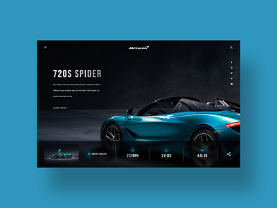 McLaren 720S Spider 720s spider car clean daily ui dailyui design mclaren minimal modern simple sports car ui ui design ui designer user interface ux design web design