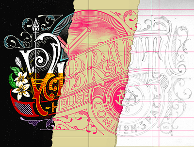 Victorian Lettering Process - Vibrant House design illustration lettering ligature logo shaltype typography vibrant victorian vintage