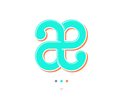 Ligature alphabet blue favorite letter lettering ligature orange pastel typography æ