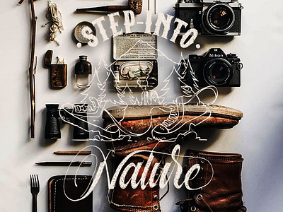 Step Into Nature doodle explore lettering ligature nature photography shaltype