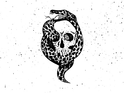 Skull bones halloween skull snake