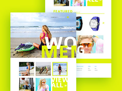 Freestyle-Landing Page freestyle landing page ocean product page surf ui ux visual design watches
