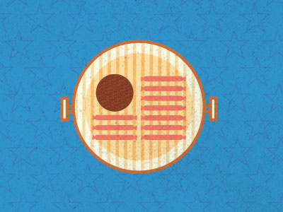 Happy Fourth! america blue burger fourth of july grill illustration independence red stars usa