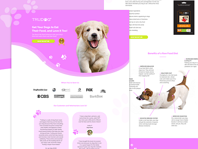 Trudog Landing Page cro dog landing page pet ui ux