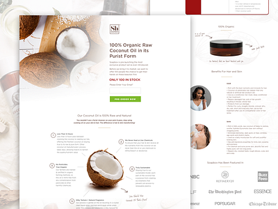 Soapbox - 100% Organic Coconut Oil coconut oil cro landing page ui ux web