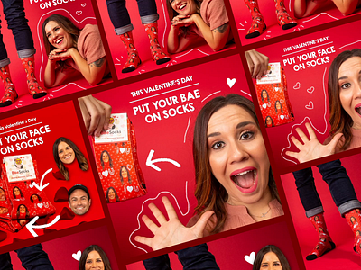 Face Socks - Valentine's Day advertising facebook ad instagram valentines day