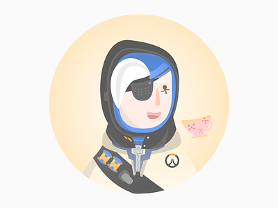 Ana Profile - Overwatch character face hand drawn illustration overwatch sketch vector art