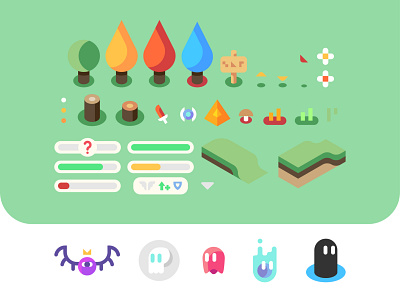 Sprites design games isometric landscape nature sprite sprite sheet sprites trees vector video games