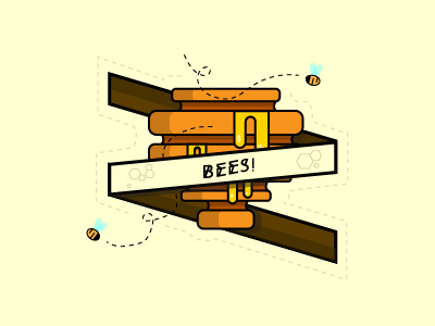 Bees! banners bees design illustration practice style