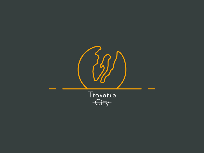 Traverse City tc michigan illustration illustrator typography simple city logo design
