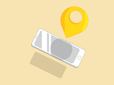 Pin Point illustration location phones simple technology yellow