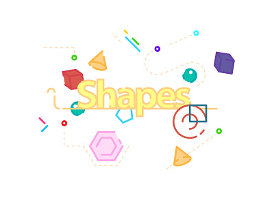 Shapes colors cubes cylinders dots illustration lines shapes squares