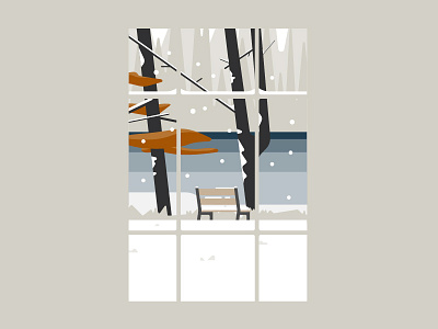 Winter Bench bench illustration illustrator nature scenic winter winter is here