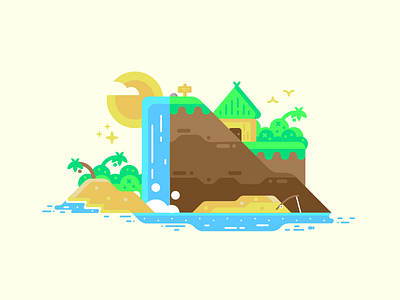 Tropical Island design illustration summer tropics