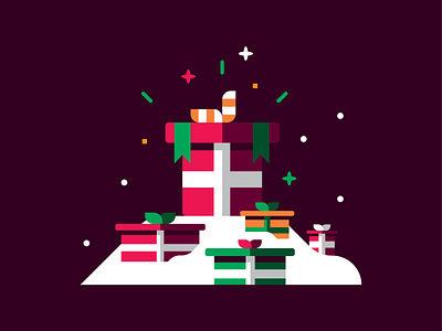 Presents christmas design holiday illustration illustrator presents snow vector