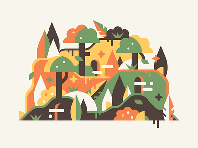 Summer Forest design illustration illustrator landscape nature simple summer vector