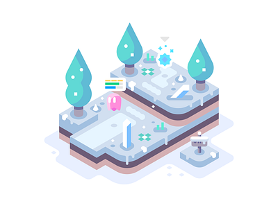 Ice Region cold design games health bar ice illustration illustrator isometric landscape nature simple snow vector video games