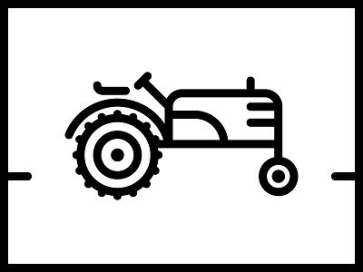Tractor farm equipment icon line logo stroke tractor