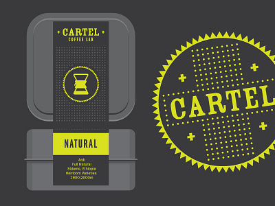 Cartel Coffee Lab promo mockup cartel chemex coffee dots mockup tin