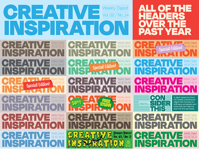 Creative Inspiration Weekly Digest bold design email illustration typography