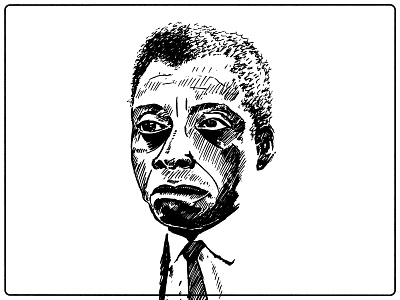 James Baldwin sketch illustration line art stroke