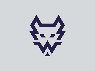 Wolf bold diagaonal geometric logo trianglular w wolf