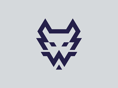 Wolf bold diagaonal geometric logo trianglular w wolf