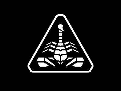 Scorpion bold geometric iconic logo pinchers scorpion segmented segments symmetrical triangle