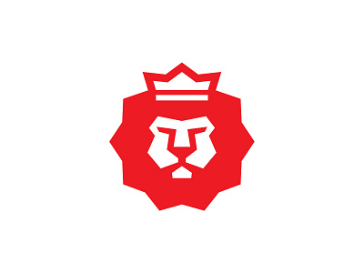 More Lion bold crown geometric heavy lion logo simple