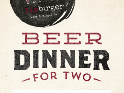 Zinburger Beer Dinner beer cool stuff dinner texture this is a tag type you know it zinburger