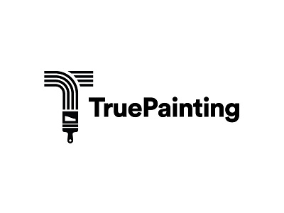 True Painting Logo Concept lines paint brush painting stroke