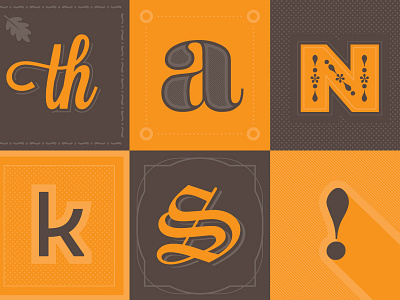 Thanks Giving Card Type icons lettering swooshy things thanksgiving