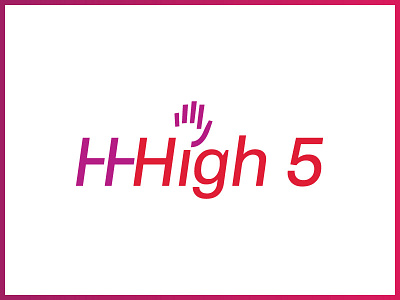 HHHigh 5 five hand numeral simple stroke three hs
