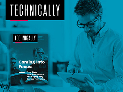 Technically Launch app condensed type cyan digital magazine landing page magenta mobile news technology
