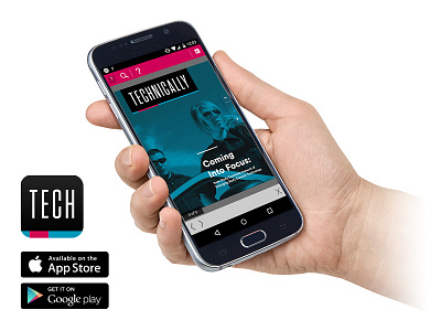 Technically Launch App app condensed type cyan digital magazine landing page magenta mobile news technology