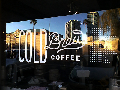 Cartel Cold Brew Window cartel coffee cold brew display lettering logo vinyl window