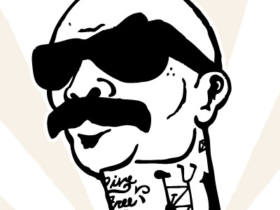 Pedal Craft Poster Detail cholo face illustration ink moustache pedal craft sun glasses tattoos
