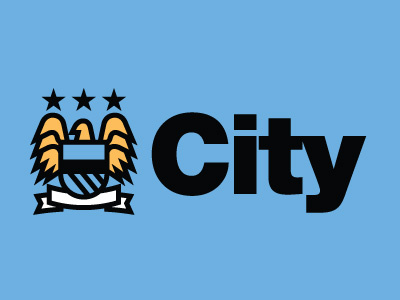 Minimal City bird blue city crest football helvetica manchester city fc premier league