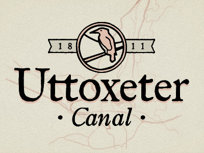 Uttoxeter Canal bold grunge map playoff rebound typography uttoxeter canal vintage