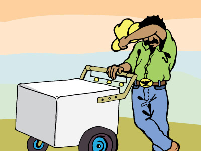 Paletero cart colorful cowboy hat ice cream man mexican mural paletero sweat