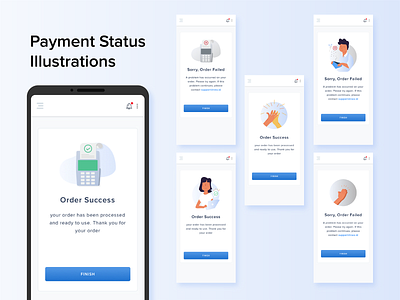 Simple Payment Illustration apps apps design blue design failed icon illustration payment status success ui ui ux uidesign