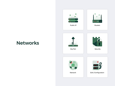Networks apps design green icon illustration network ui