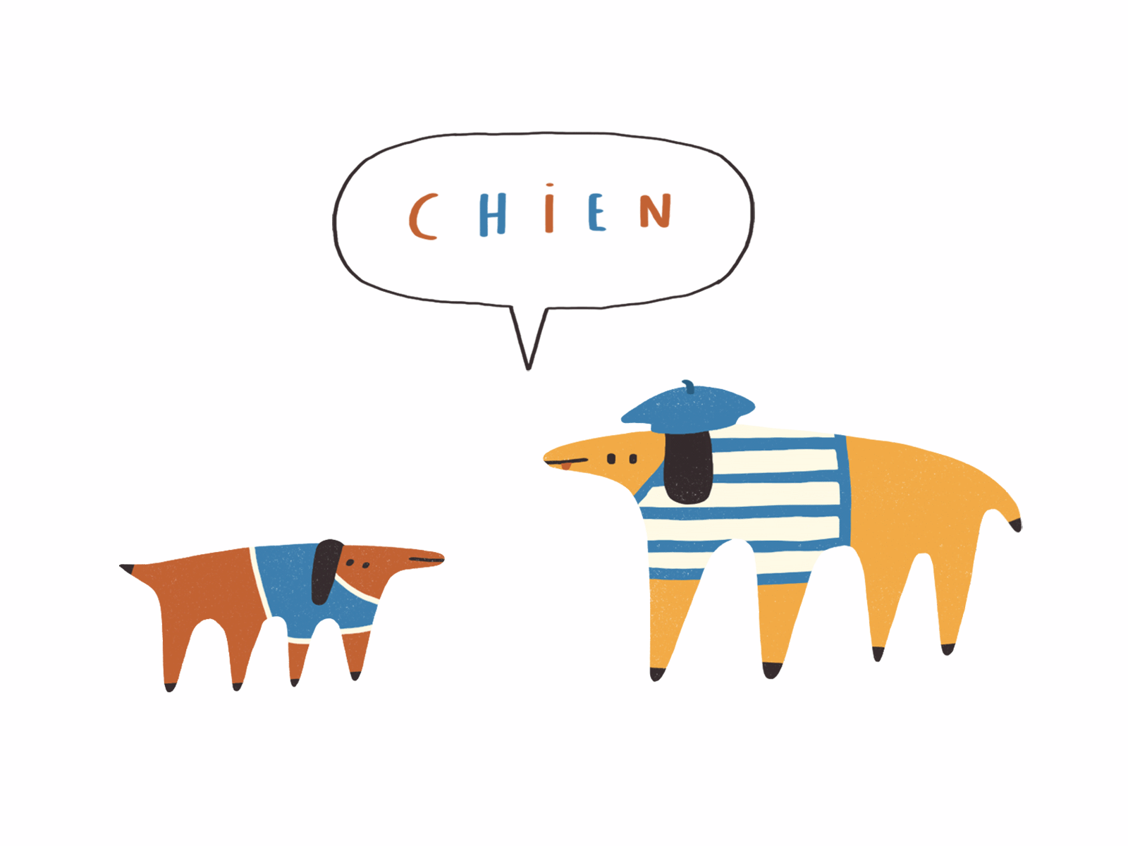 Languages at Home - For Washington Post Parenting Resource chien dalesbits dogs editorial editorial illustration french gif guide illustration languages parenting wagging tail wapo washington post