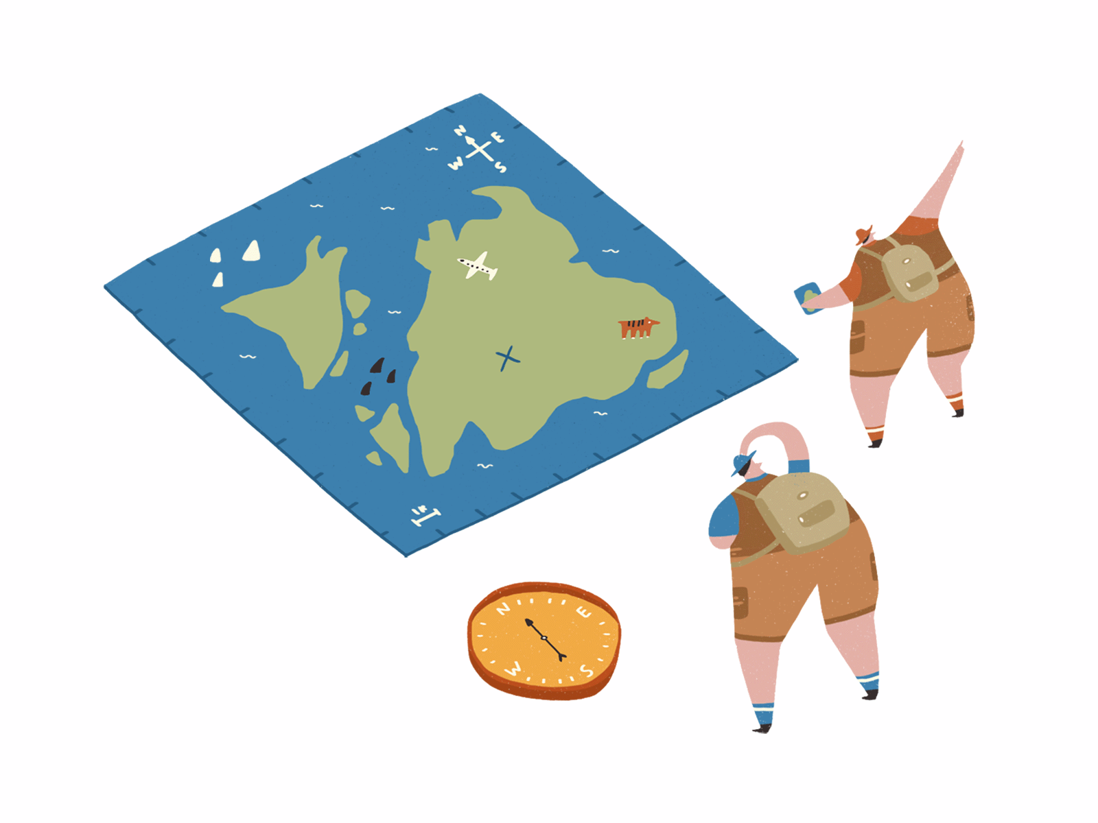 Travel at Home - For Washington Post Parenting Guide animated map animation compass dalesbits editorial editorial illustration education gif illustration map map illustration thanks travel travel at home wapo washington post