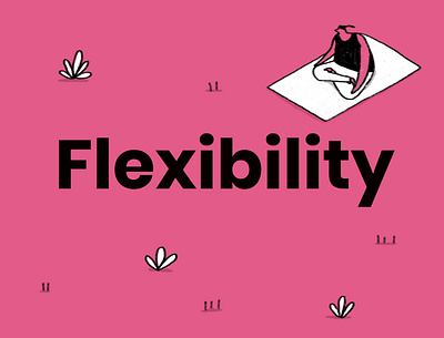 Flexibility - Giffgaff character design colourful flexibility fun giffgaff identity illustration phones pink yoga