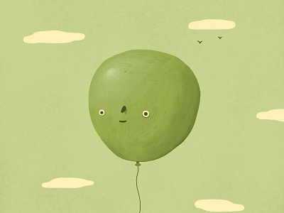 Balloon Boy balloon balloon boy birds clouds dale crosby close drawing green sky illustration sky